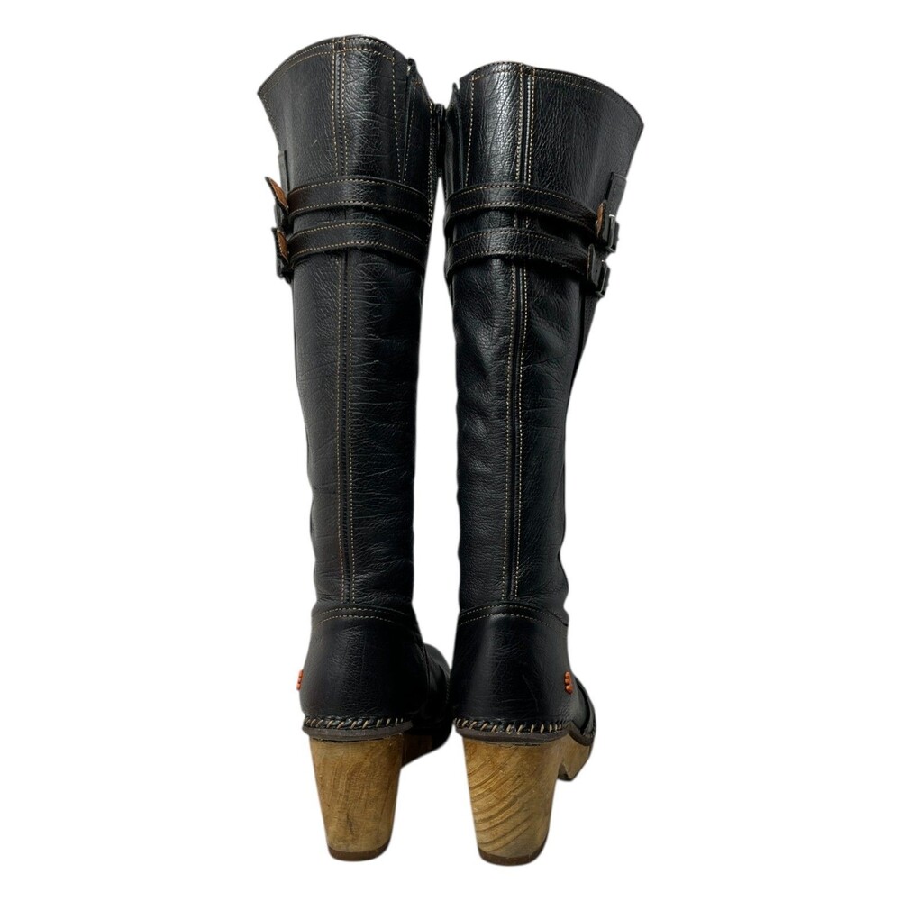 Vtg ART. The Art Company Knee-High Boots Women's Size 10 US 41 EU Black Leather - Picture 7 of 9